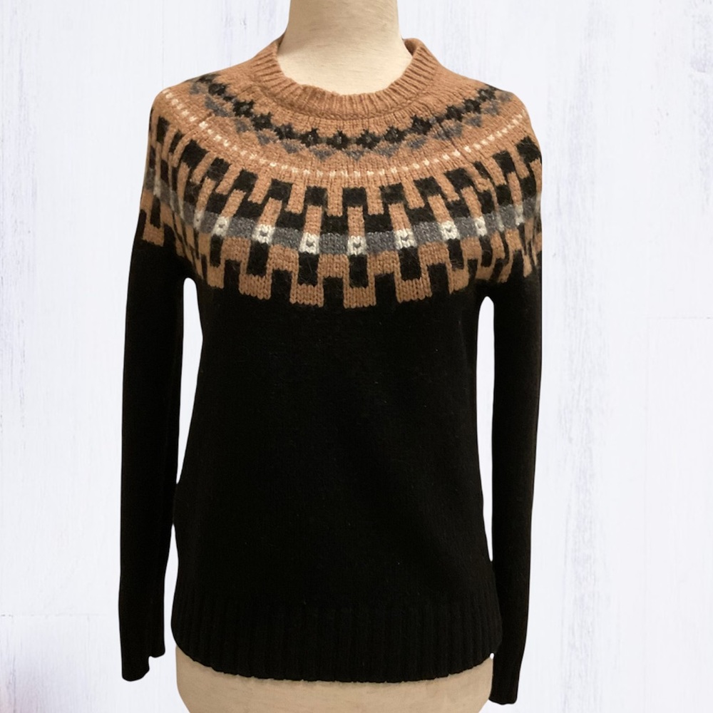 Madewell Modern Slope Fair Isle Sweater Alpalca Wool Mohair Blend Small